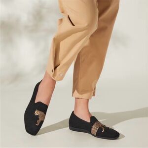 Vivaia Samantha Classic Square Toe Black Cheetah Washable Flats US 8.5 / EU 39.5